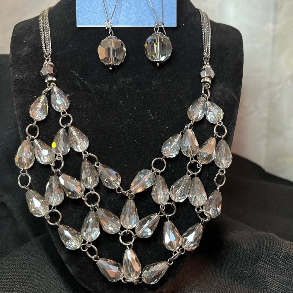 Simply Vera Vera Wang Silver and Clear Crystal Necklace